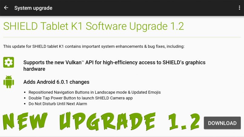 Nvidia SHIELD TABLET K1 SOFTWARE UPGRADE 1.2