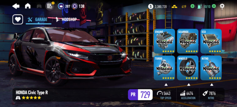 Need For Speed No Limits HONDA Civic Type R