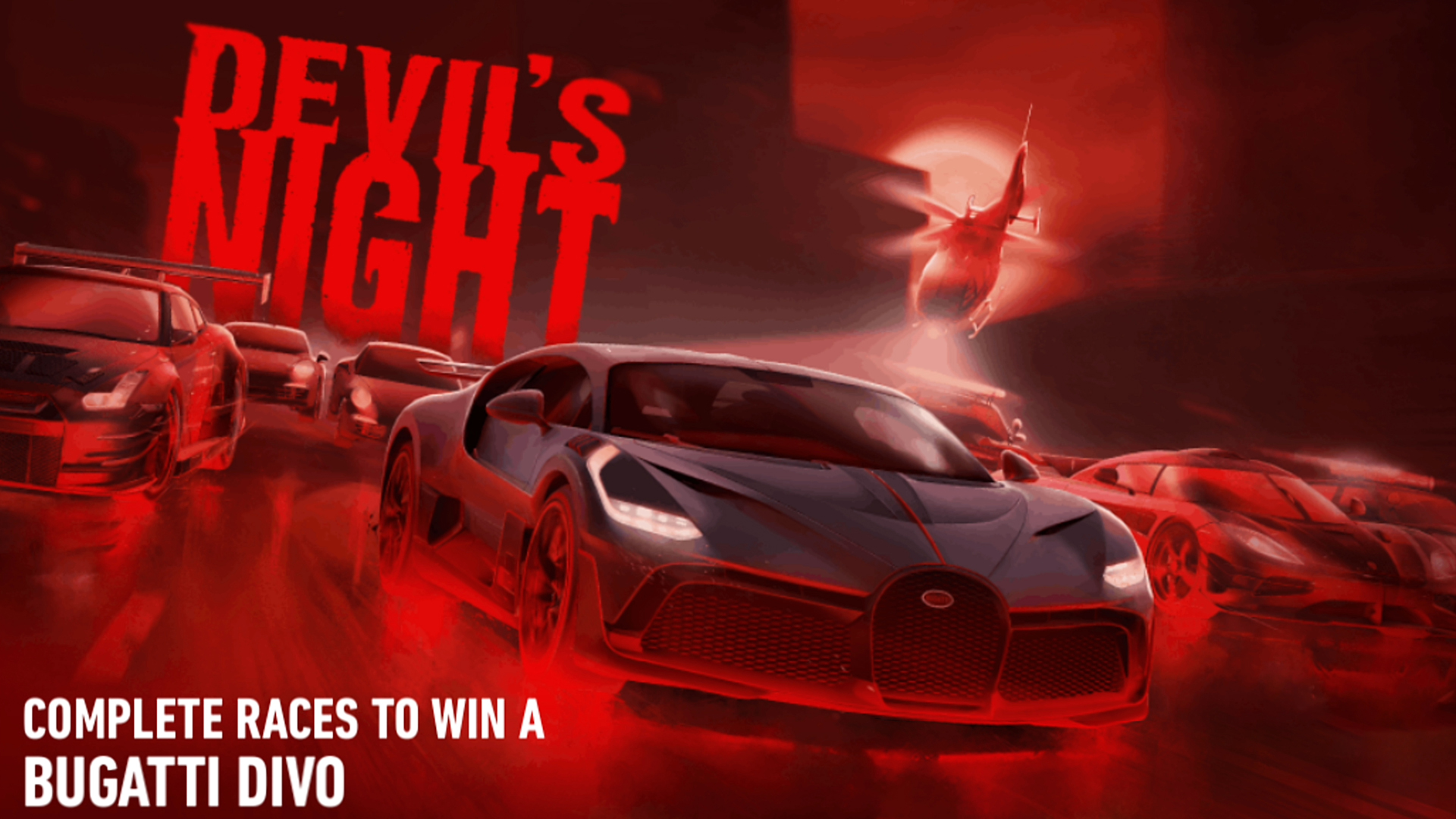 Bugatti Divo Devil's Night NFS No Limits FULL EVENT
